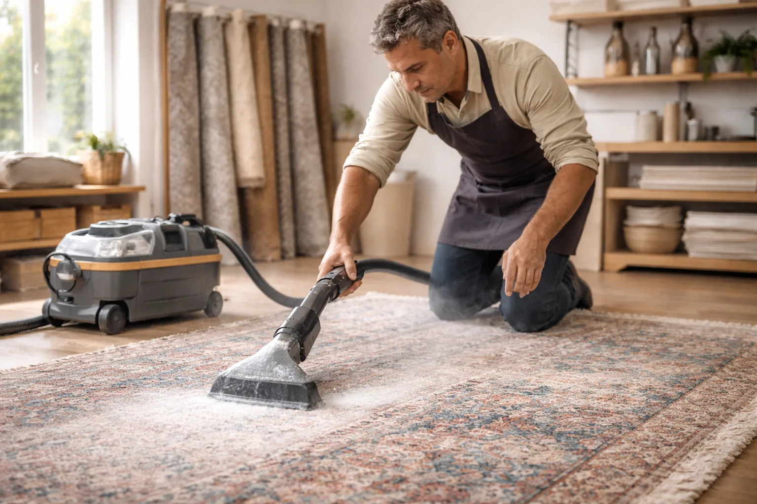 Nettoyage professionnel de tapis oriental avec extracteur vapeur à domicile - service premium à tarif compétitif